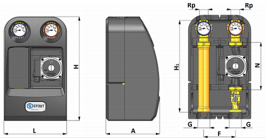 Размеры насосной группы SDG-0001-002502 Габариты