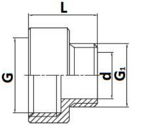 Габариты резьбового соединителя Stout SFT-0008-003412