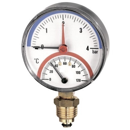 Термоманометр радиальный Watts F+R828 (1/2", 10 бар, 120°C, 80 мм.) 10025525