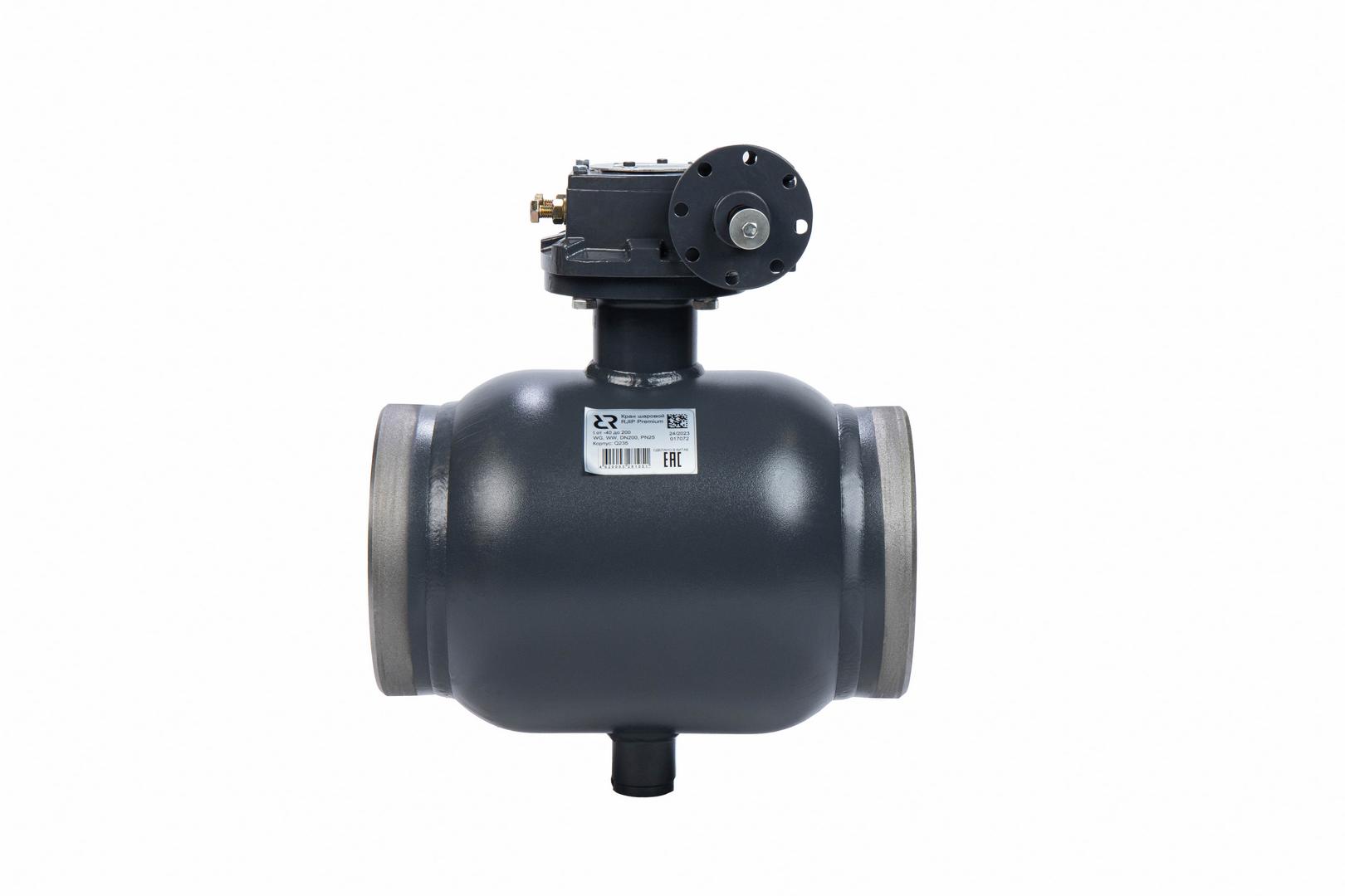 Ридан RJIP Premium (Премиум) 065N0156GR — Кран шаровой WW DN200 PN25 WG (приварной, с редуктором, стандартный проход)