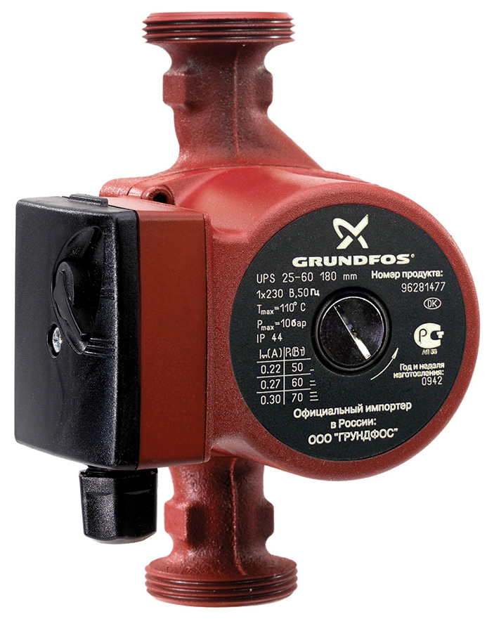 Циркуляционный насос Grundfos UPS 32-60 180 с гайками