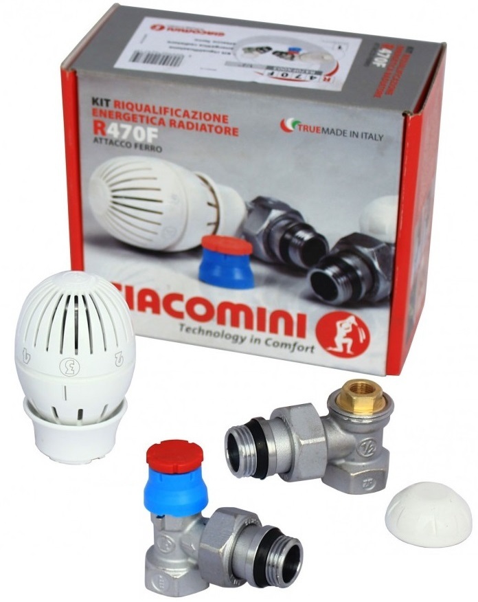 Комплект термостатический Giacomini R470F 1/2" угловой для радиатора (арт. R470FX003)