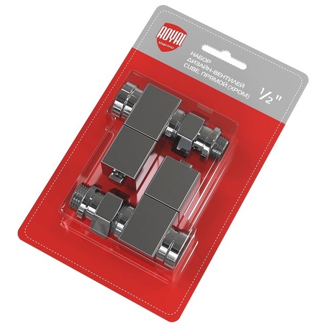 Набор ручной регулировки Royal Thermo Cube (2 шт.) 1/2" прямой, цвет хром (RTE 56.001)
