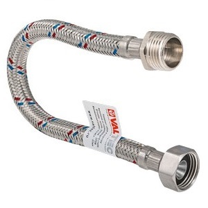 Гибкая подводка для воды Valtec с ниппелем, гайка–штуцер 1/2", длина 120 см (VTf.002.IS.0404120)