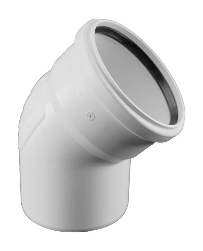 Отвод Rehau Raupiano Plus d 50 мм. 45° для канализационных труб (арт. 11211141003)