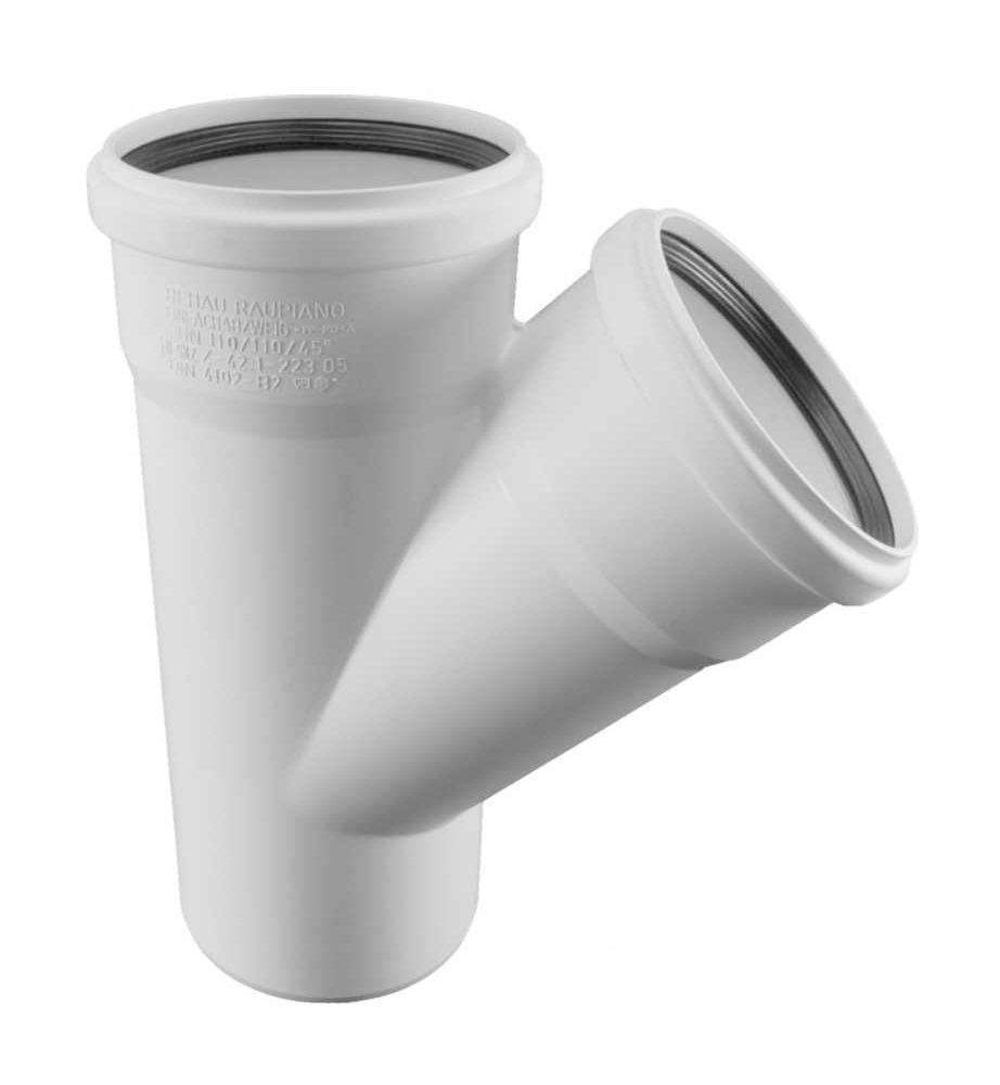 Тройник Rehau Raupiano Plus 110/50/45° для канализационных труб (арт. 11213041001)