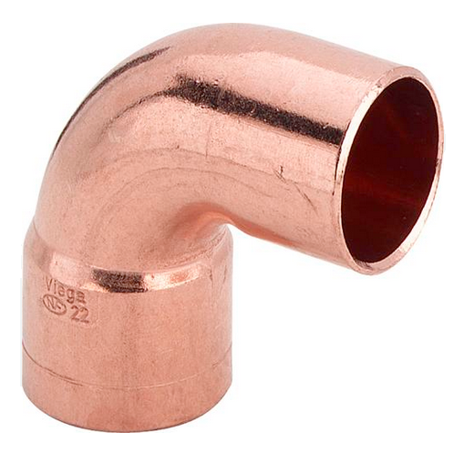 Viega угол медный 35 мм. 90° однораструбный (серия 95092 медные фитинги под пайку)