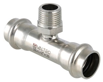 Тройник пресс Valtec 35х1 1/4" НР (пресс-фитинги из нерж. стали серии VTi.933.I)