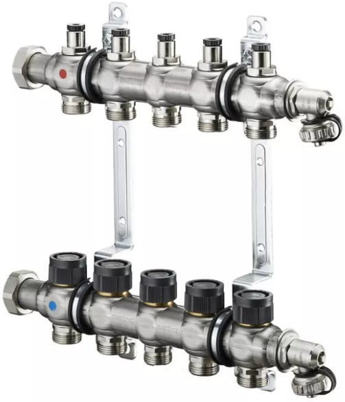 Коллектор Oventrop Multidis SF 1" 5хG 3/4 арт. 1404555 (пять контуров) с вентильными вставками
