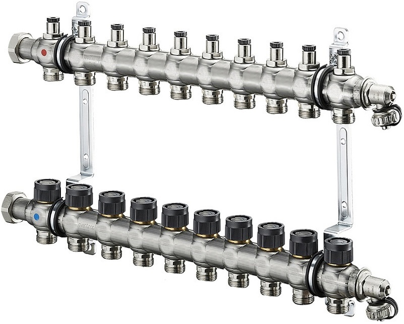 Коллектор Oventrop Multidis SF 1" 10хG 3/4 1404560 (десять контуров) с вентильными вставками