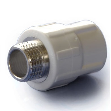 Муфта Политэк 32x3/4" НР с наружной резьбой комбинированная полипропиленовая