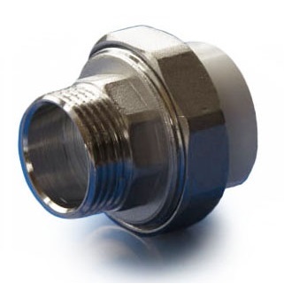 Муфта разъёмная Политэк 20x3/4" НР с наружной резьбой полипропиленовая