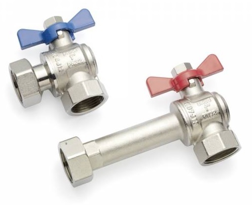 Комплект шаровых кранов Rehau 1" угловых для коллекторов HKV/HKV-D/HLV (арт. 13152241001)