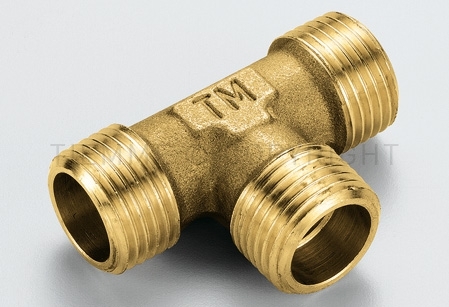 Тройник латунный Tiemme 1/2" НР с наружной резьбой фитинг 4710020