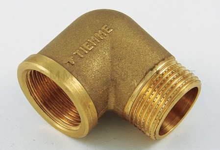Угольник латунный Tiemme 1/2"x1/2" НР/ВР с наружной/внутренней резьбой фитинг 1500004