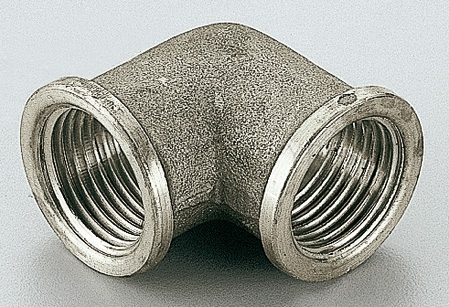 Угольник латунный переходной Tiemme 1"x3/4" ВР/ВР с внутренней резьбой никелированный 1500392