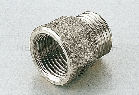 Переходник латунный Tiemme 1/2"x1" НР/ВР с наружной/внутренней резьбой никелированный 1500249