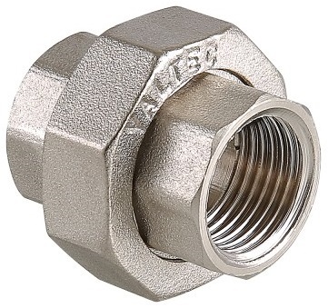 Муфта разъемная Valtec 3/4" ВР с внутренней резьбой латунная никелированная VTr.340.N.0005