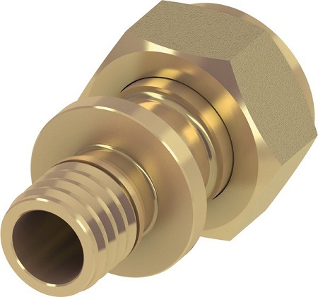 Соединение TECEflex 16x1/2" с накидной гайкой латунное прямое (арт. 767578)