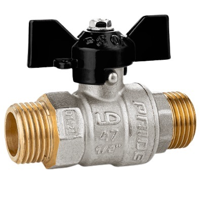 Кран шаровой LD Pride 1/2" НР/НР полнопроходной, бабочка (LD 47.304.15)