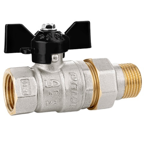 Кран шаровой LD Pride 3/4" с разъёмным соединением полнопроходной, бабочка (LD 47.306.20)