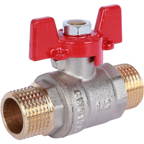 Шаровой кран Rommer 1/2" НР/НР, ручка-бабочка (RBV-0007-0410215)
