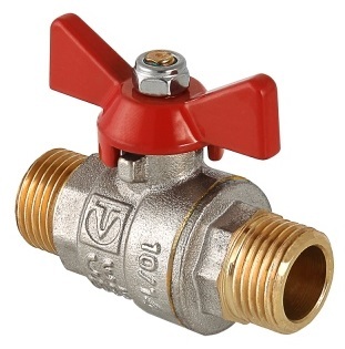 Кран шаровой Valtec Base 1/2" НР/НР ручка-бабочка (арт. VT.219.N.04)