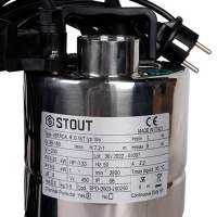 Насос дренажный STOUT SPD - 0,25 кВт (Hmax 7,2 м, Qmax 150 л/мин, с вертикальным поплавком)