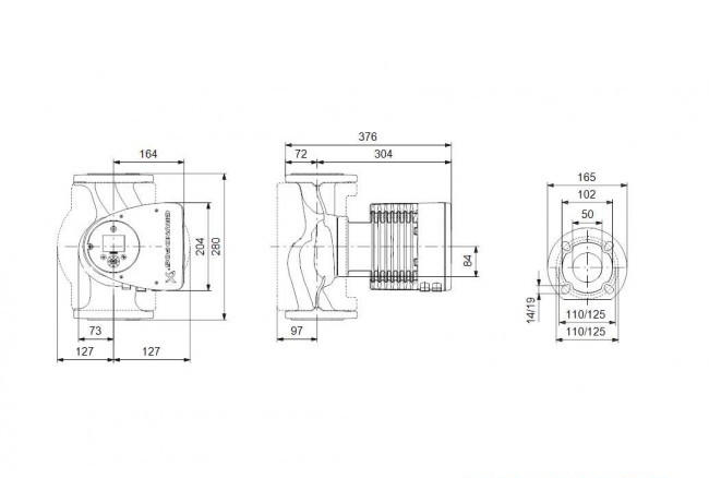 Насос циркуляционный Grundfos MAGNA3 50-150 F 280 1x230V PN6/10