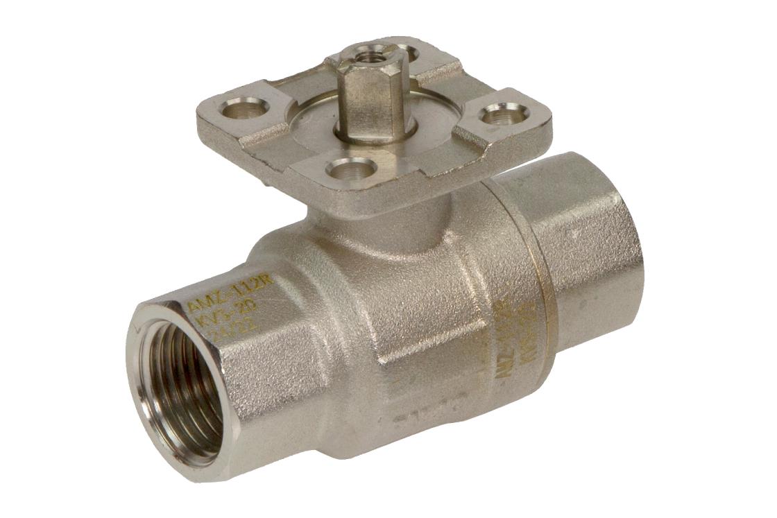 Ридан 082G5406R — Кран шаровой AMZ-112R PN40, DN15, Kvs 20, Tmax110 °C, Rp1/2, корпус CW617N, двухходовой